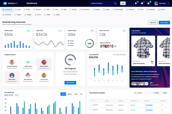 WorldNIC - PHP Admin Dashboard Bootstrap Template